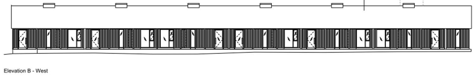 architectural drawing of building Elevation B-West