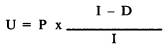 Formula - U equals P multiplied by ((I minus D) divided by I)